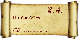 Miu Auróra névjegykártya